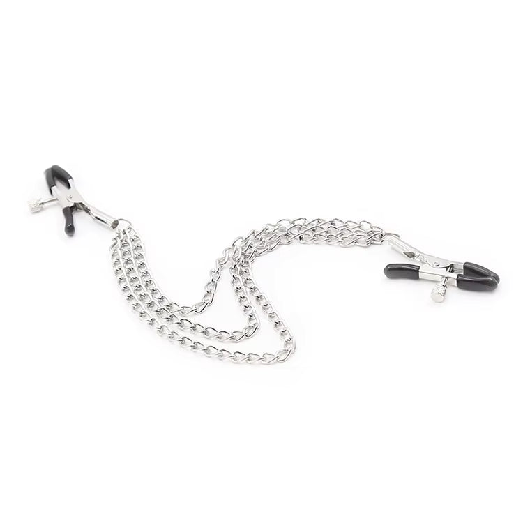 Adjustable Triple Chain Metal Nipple Clamps #color_silver