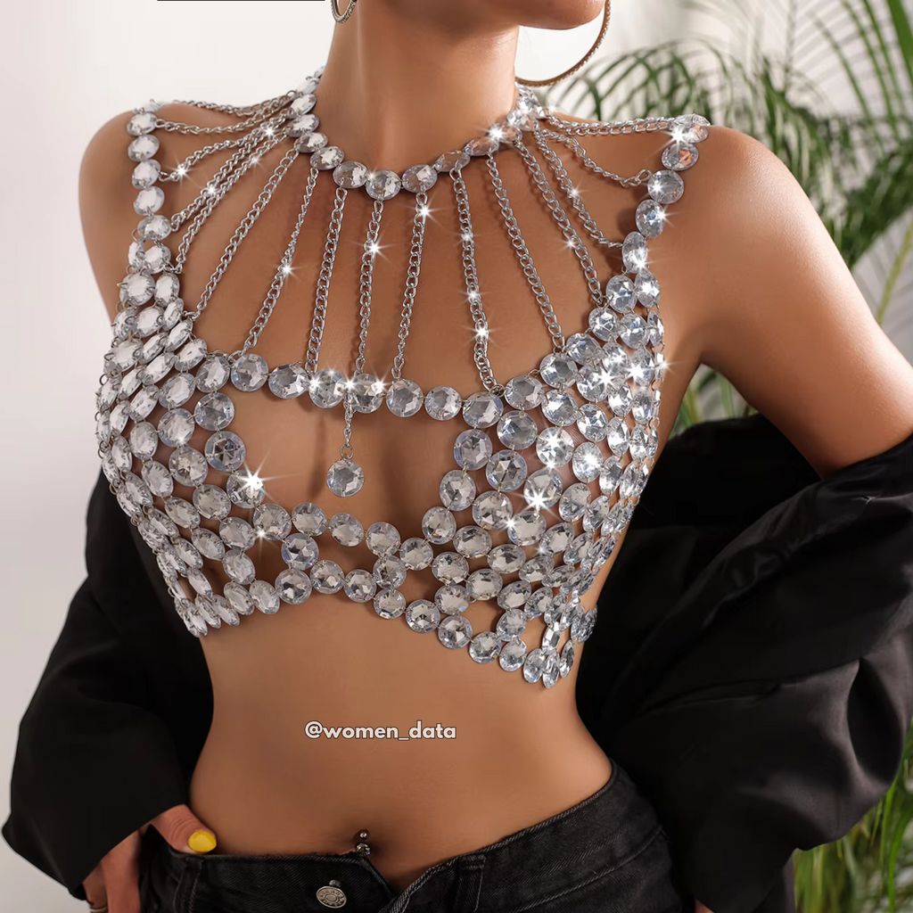 Festival Crop Top – See-Through Acrylic Knit Camisole