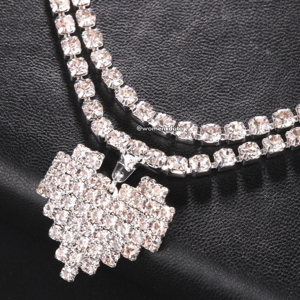 Crystal Heart Belly Chain #color_silver