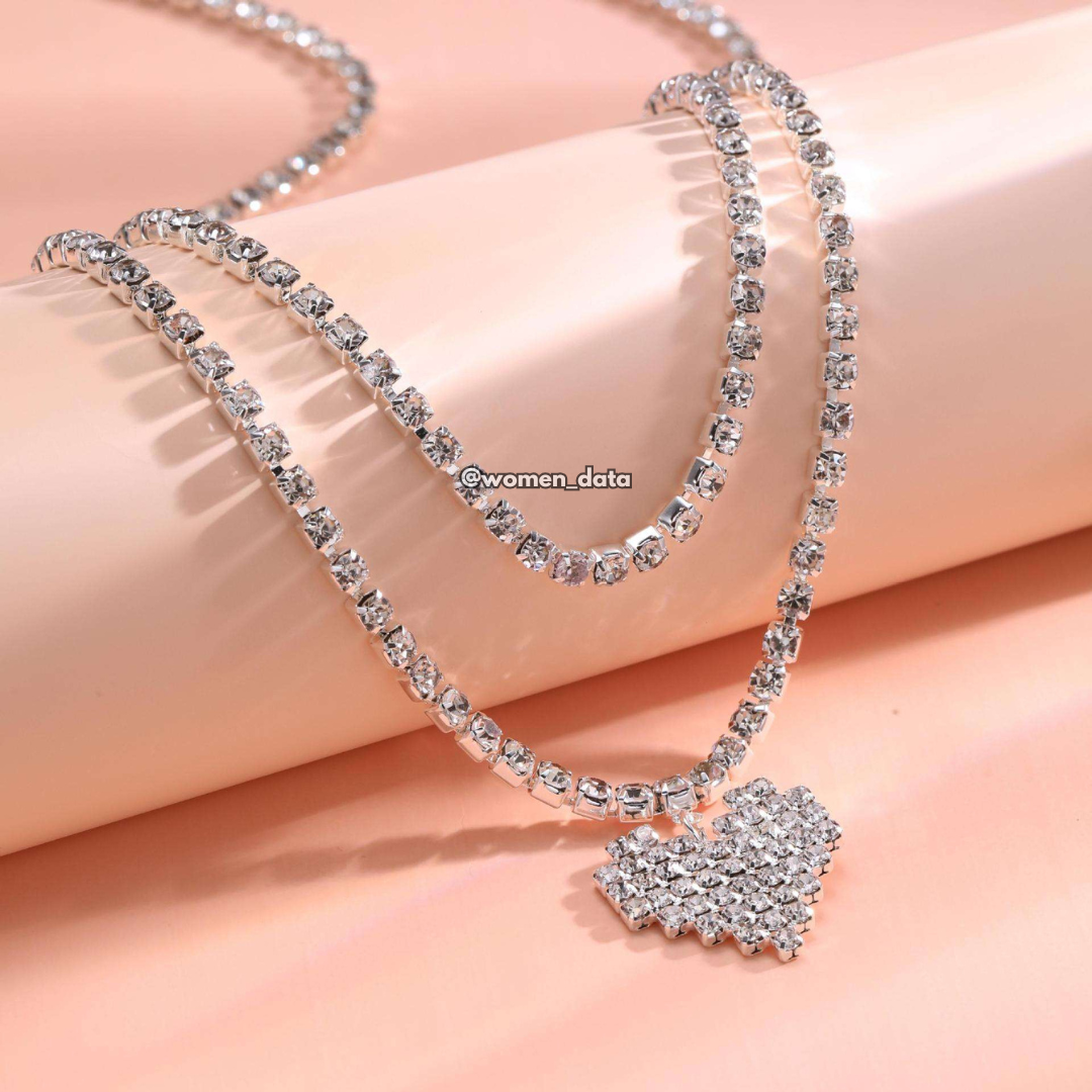 Crystal Heart Belly Chain #color_silver