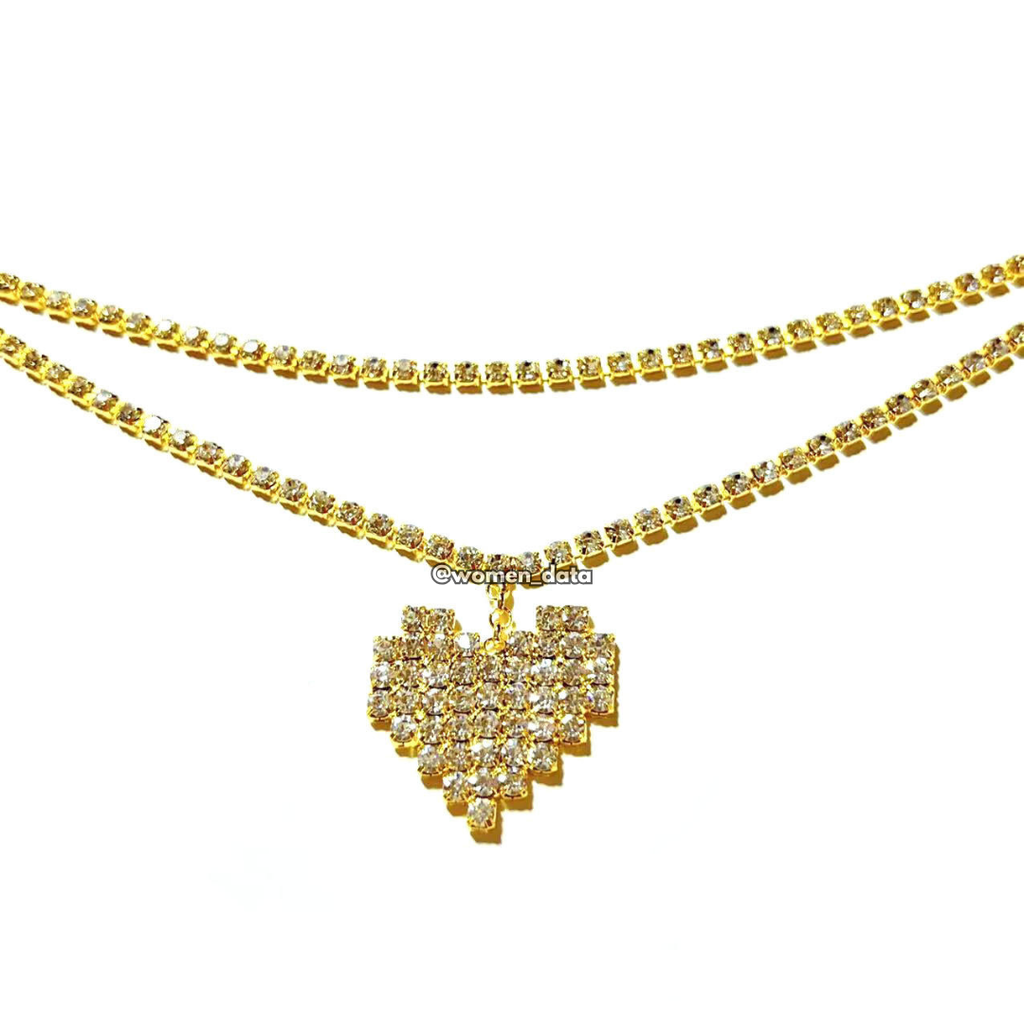 Crystal Heart Belly Chain #color_gold