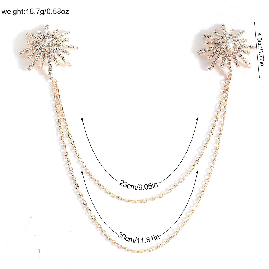 Crystal Sunburst Chain Body Jewelry