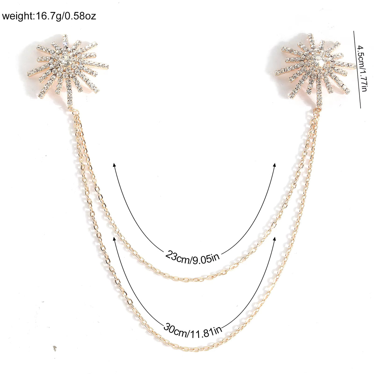 Crystal Sunburst Chain Body Jewelry