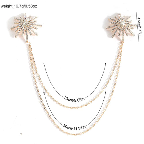 Crystal Sunburst Chain Body Jewelry