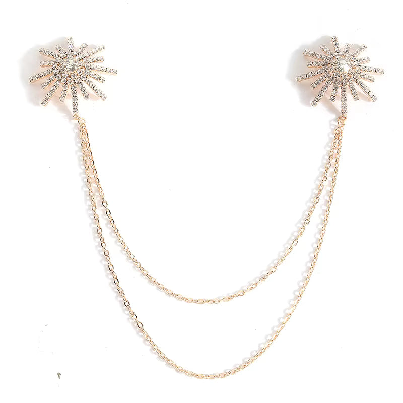 Crystal Sunburst Chain Body Jewelry
