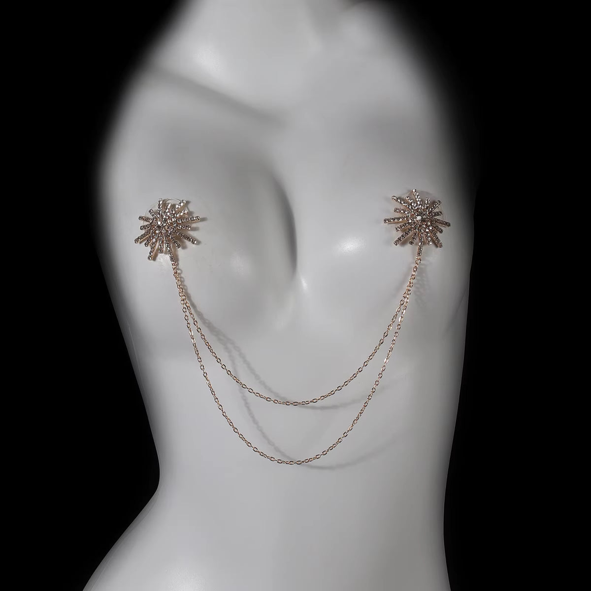 Crystal Sunburst Chain Body Jewelry