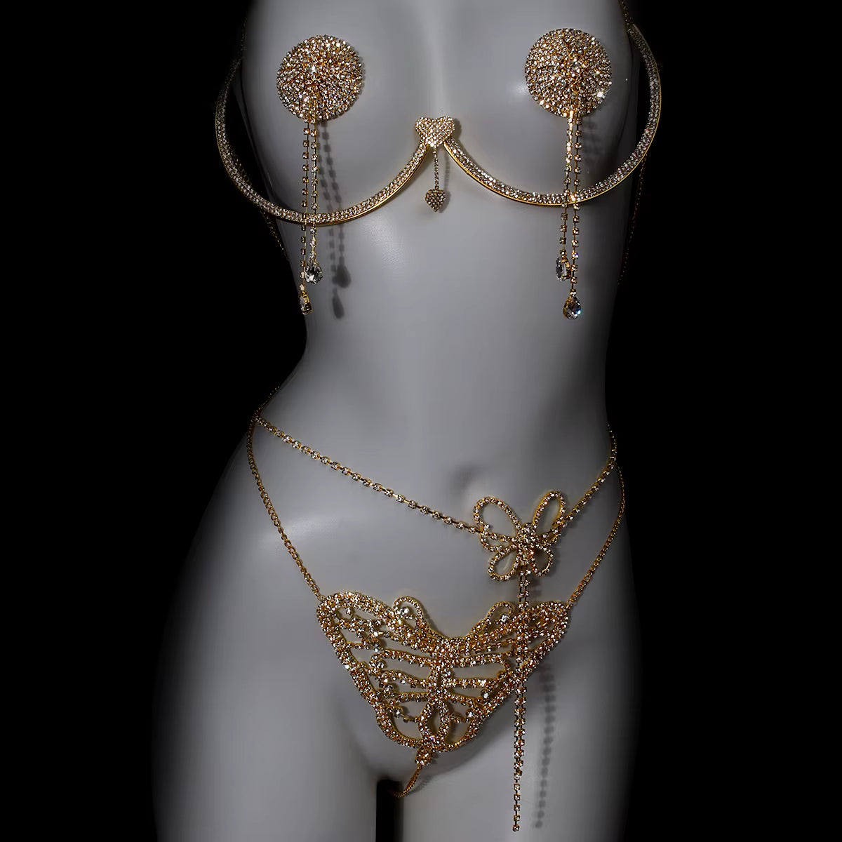 Luxury Rhinestone Body Chain Set
