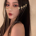 Luxury Ancient Style Face Covering Pearl Chain Face Jewelry