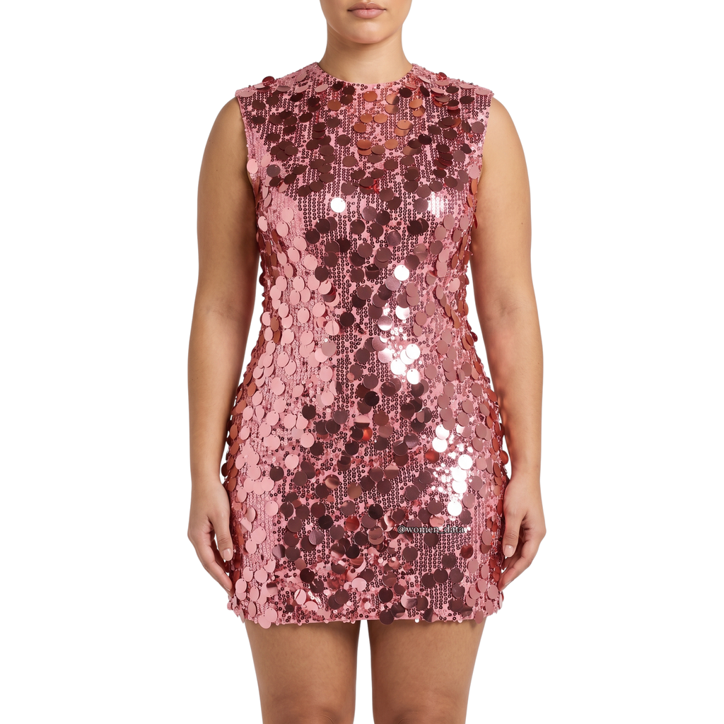 Sleeveless Sequin Embellished Party Mini Dress
