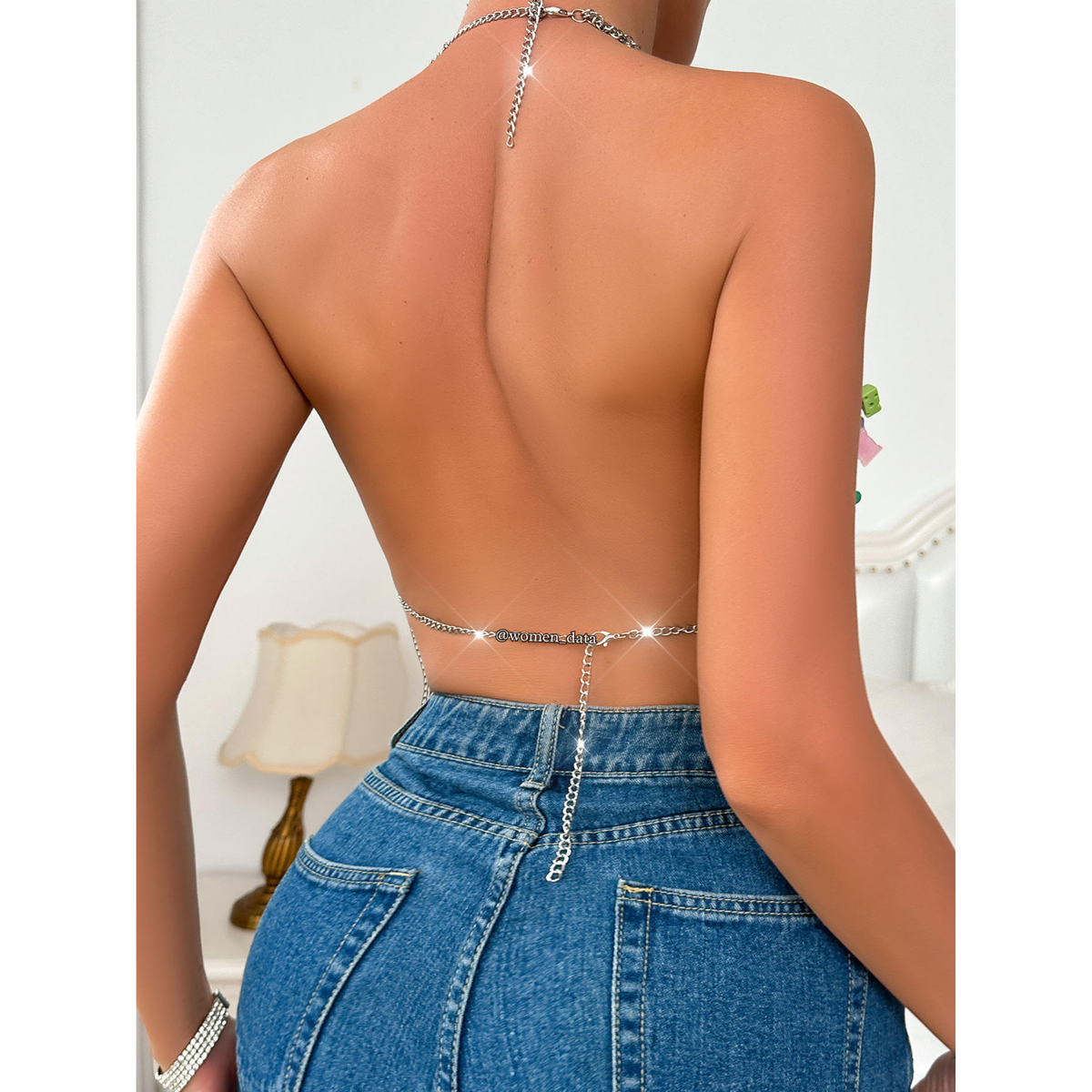 Women's Kawaii Charm Body Chain Top – Colorful Pendant Festival Jewelry Harness