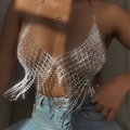 Women's Rhinestone Fringe Body Chain Top – Sparkling Crystal Festival & Party Jewelry