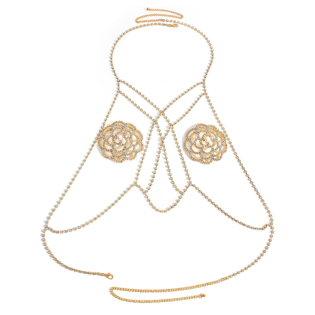 Luxury Gold Floral Body Chain Harness