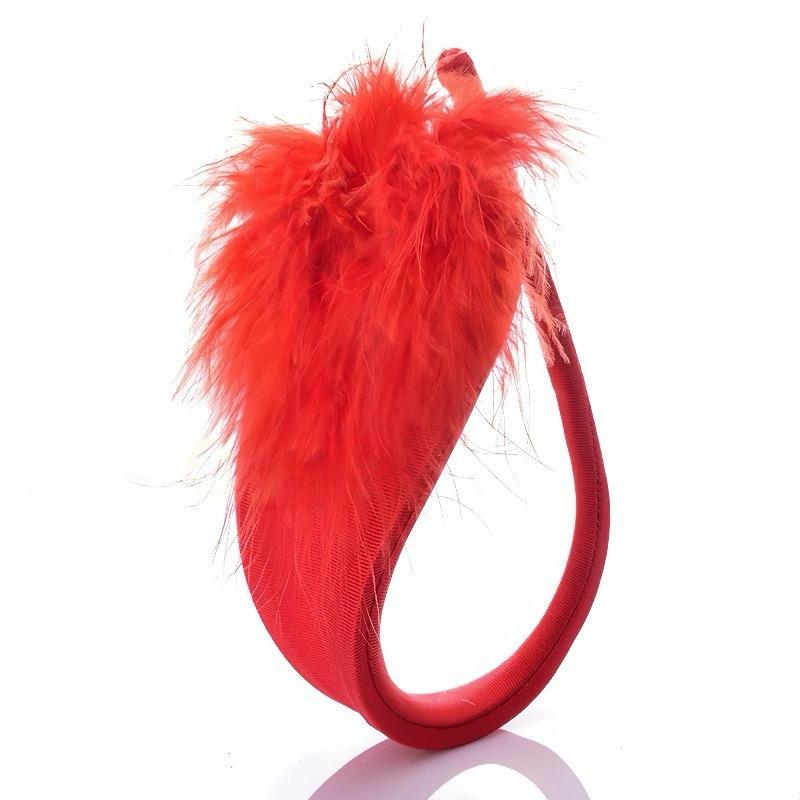 Women’s Red Feather C-String Thong