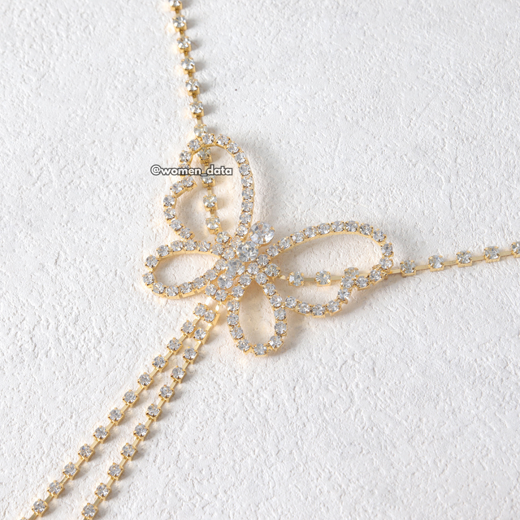 Women's Crystal Butterfly Waist Chain Belt