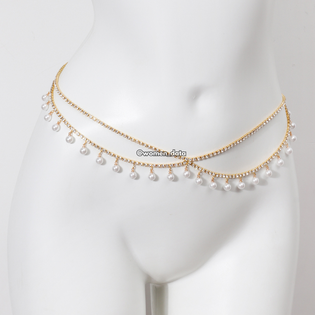 Women's Pearl Beaded Waist Chain Belt
