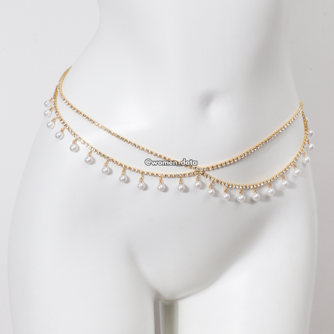 Women's Pearl Beaded Waist Chain Belt