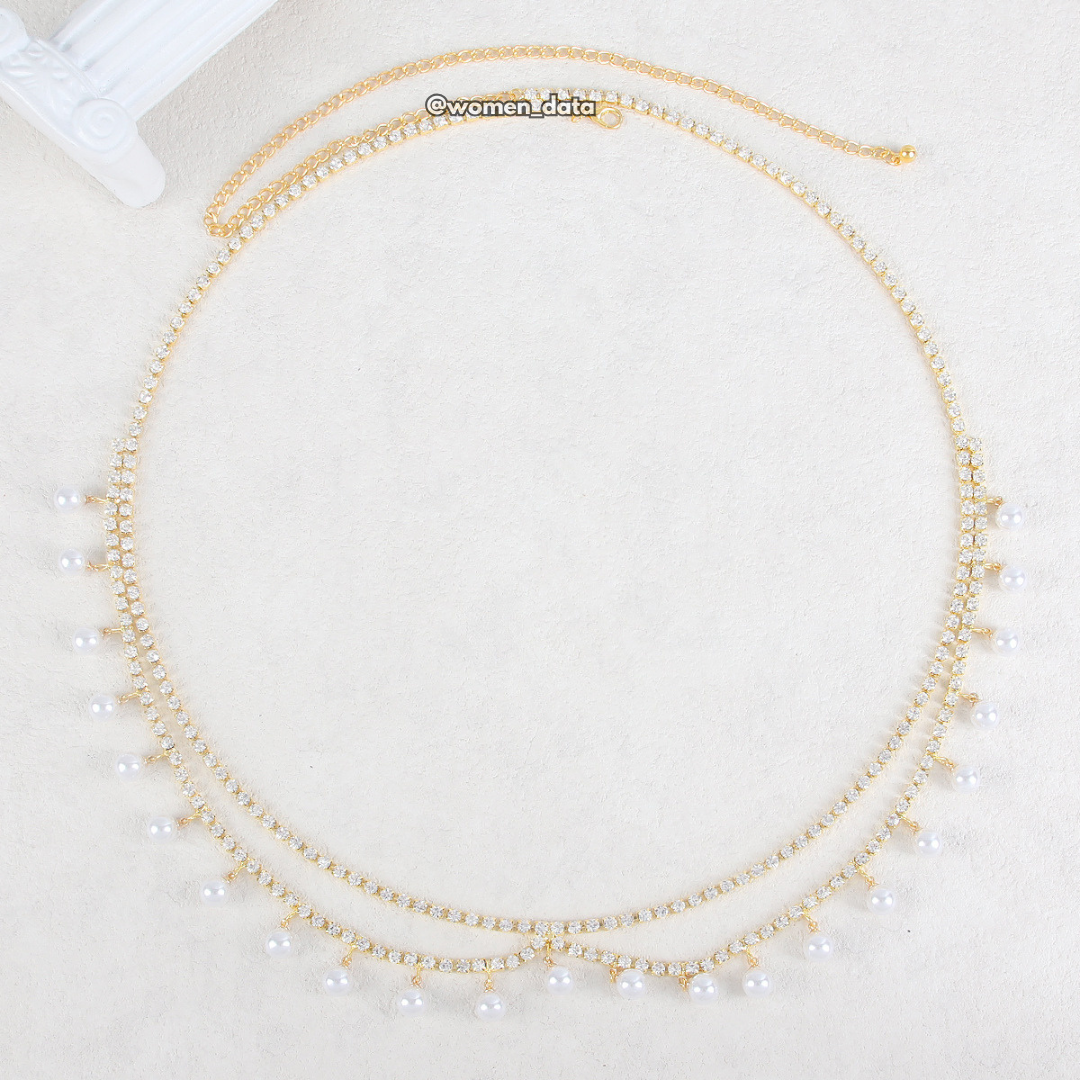 Women's Pearl Beaded Waist Chain Belt
