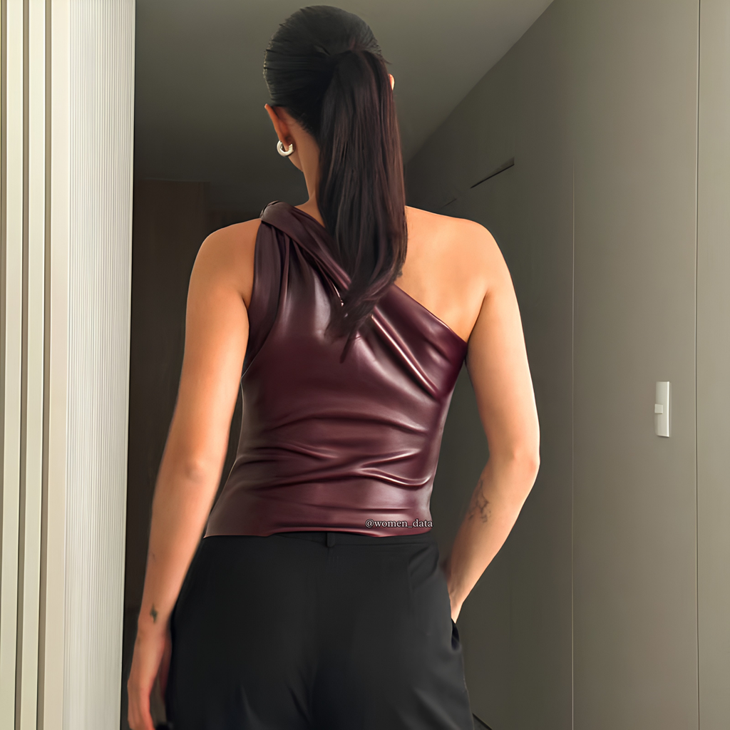 One Shoulder Satin Finish Party Top
